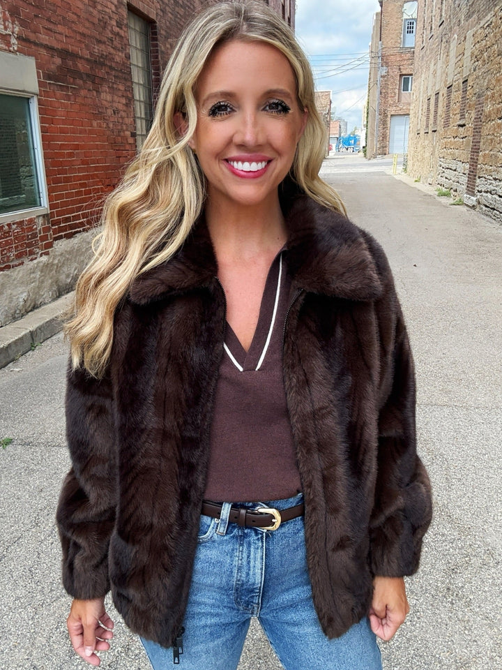 Renuar Cocoa Couture Faux Fur Jacket