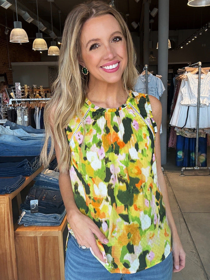 Tribal Golden Hour Sleeveless Blouse
