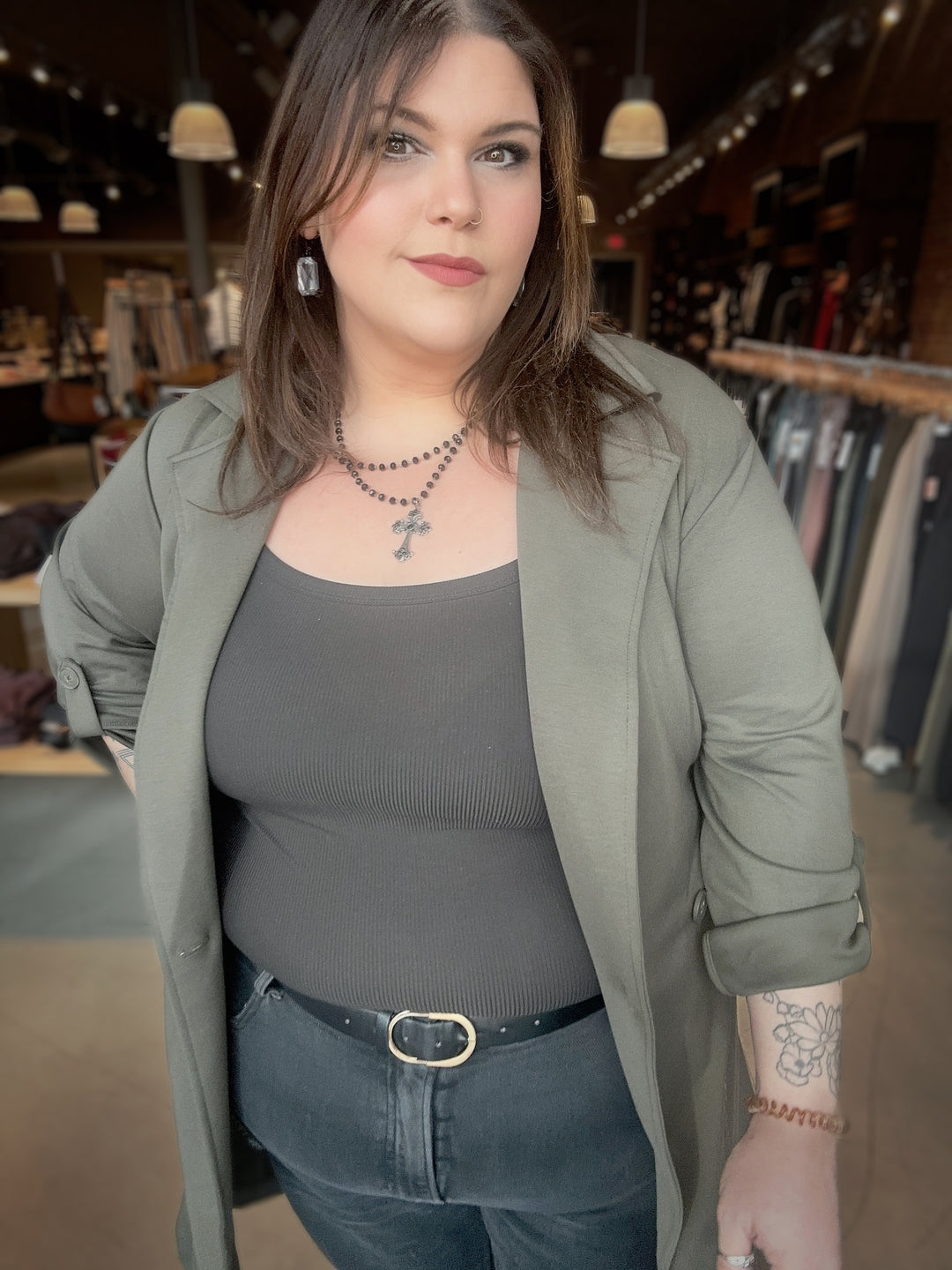 Dex Chicly Endearing Knit Trench