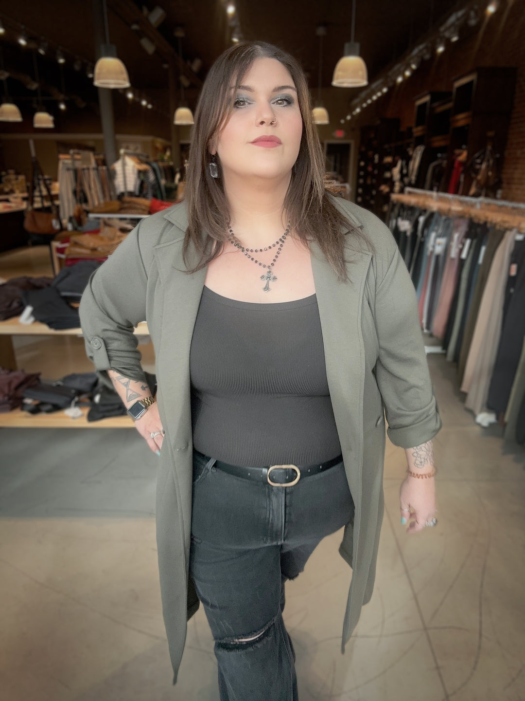 Dex Chicly Endearing Knit Trench