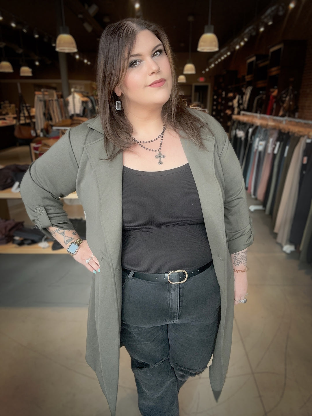 Dex Chicly Endearing Knit Trench