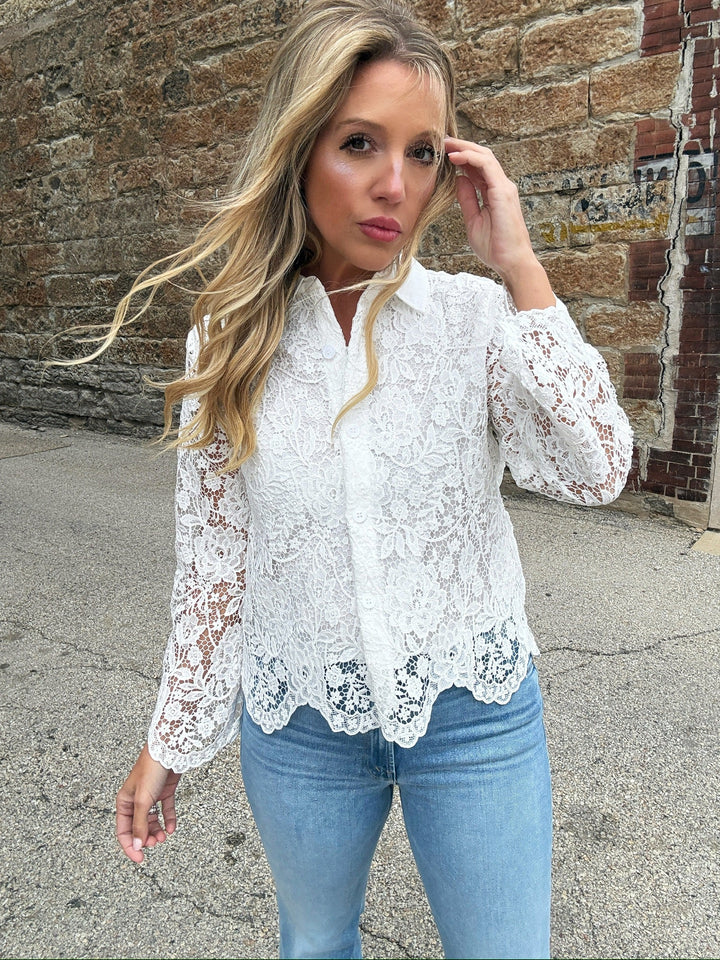 Karen Kane Lace Effect Top