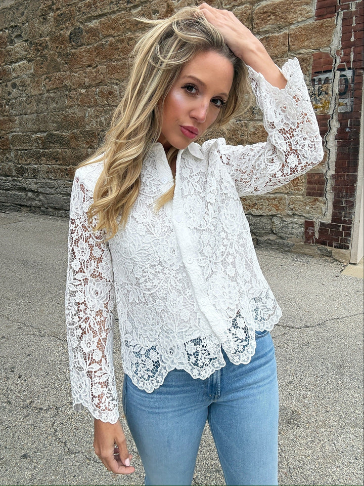 Karen Kane Lace Effect Top