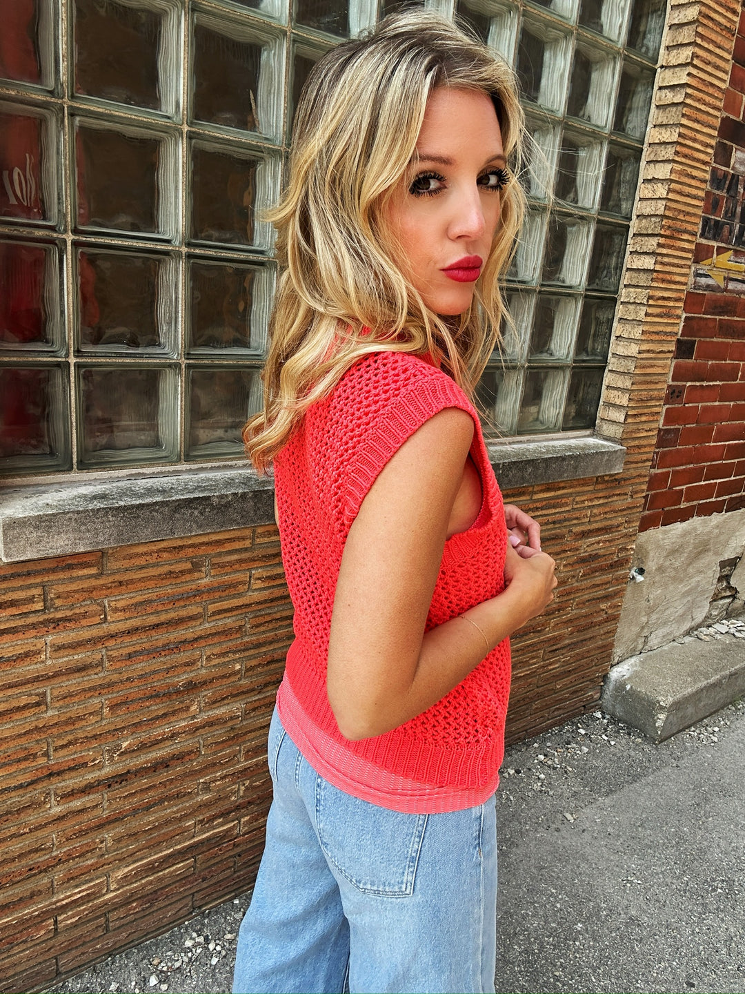 Self Contrast Dade Crop Sweater