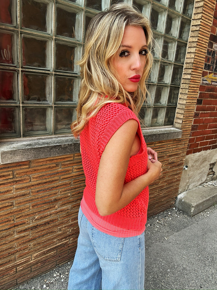 Self Contrast Dade Crop Sweater
