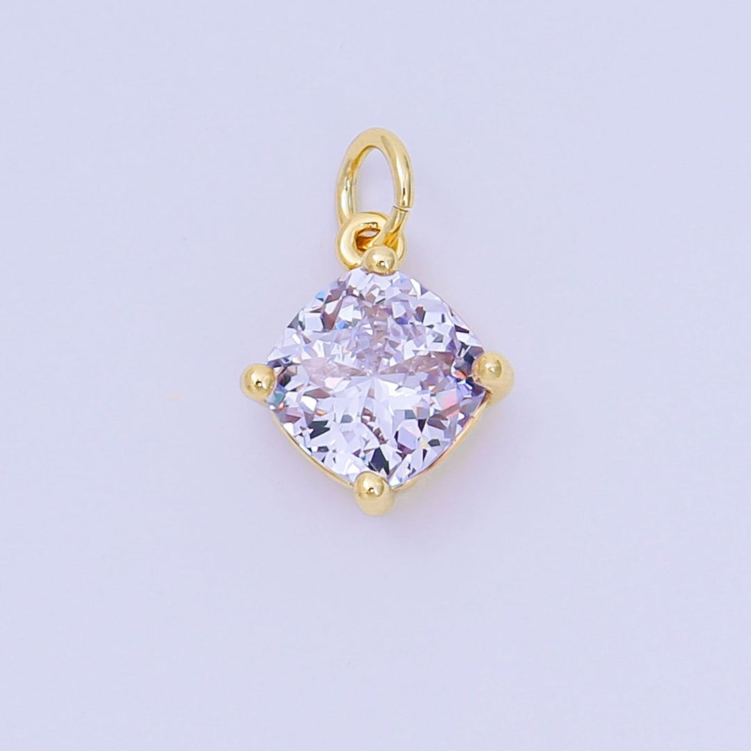 Square Birthstone Charm
