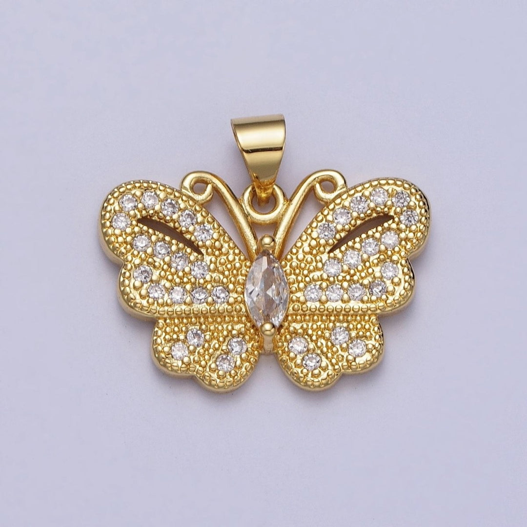 Gold Crystal Butterfly Charm