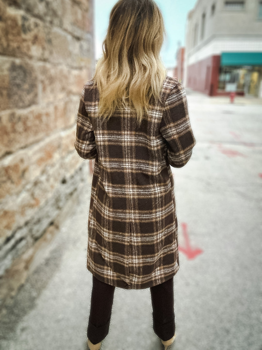 Sage the Label Columbia Plaid Coat