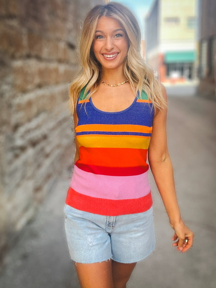 Tribal Coastal Line U-Neck Tank