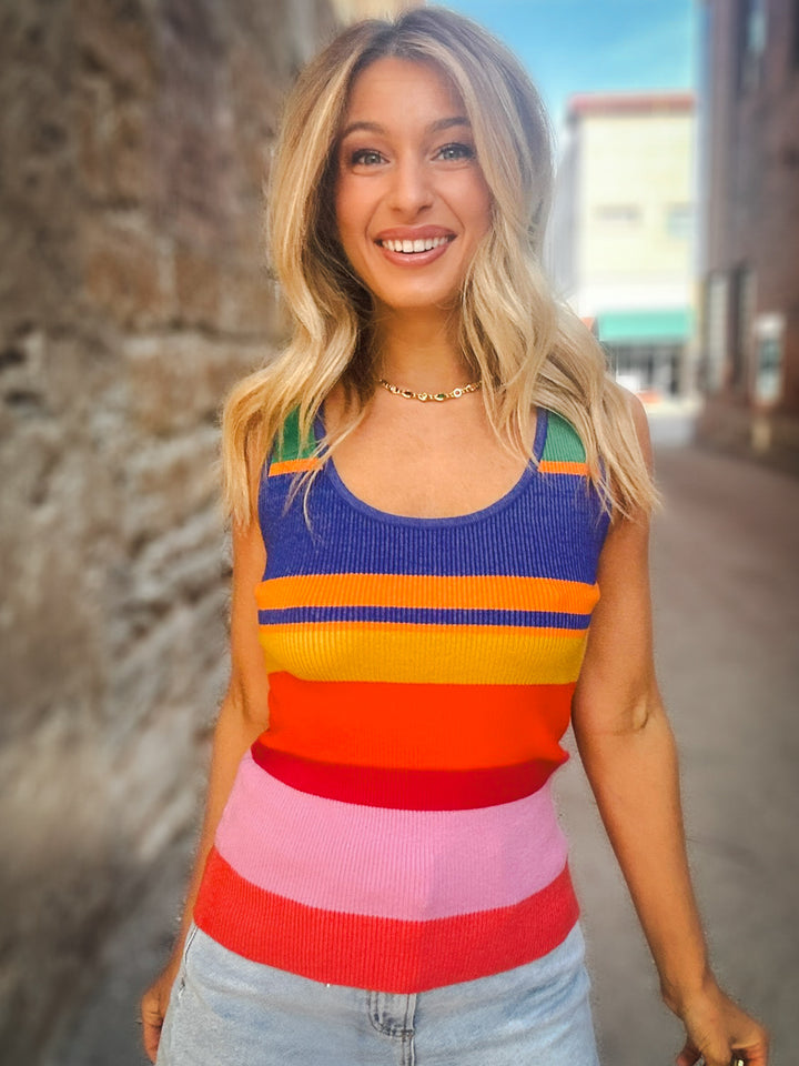 Tribal Coastal Line U-Neck Tank
