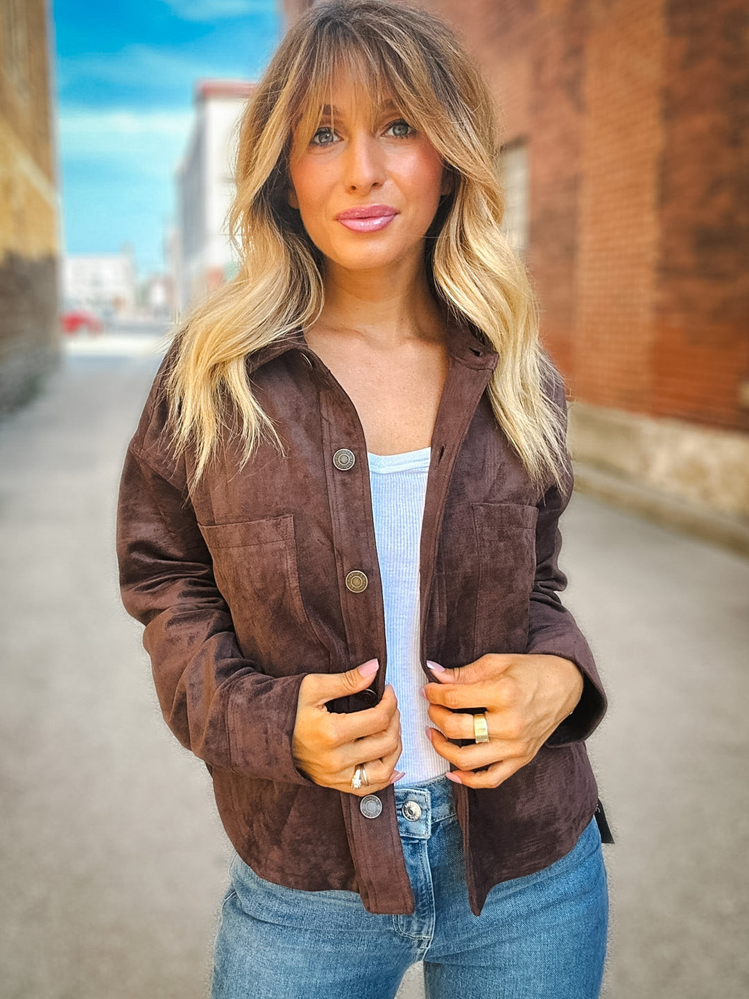 Z Supply All Day Cropped Suede Jacket