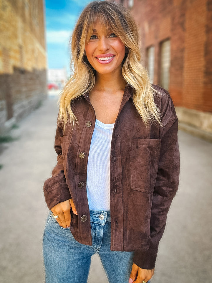 Z Supply All Day Cropped Suede Jacket