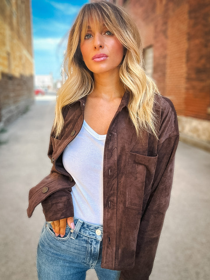 Z Supply All Day Cropped Suede Jacket