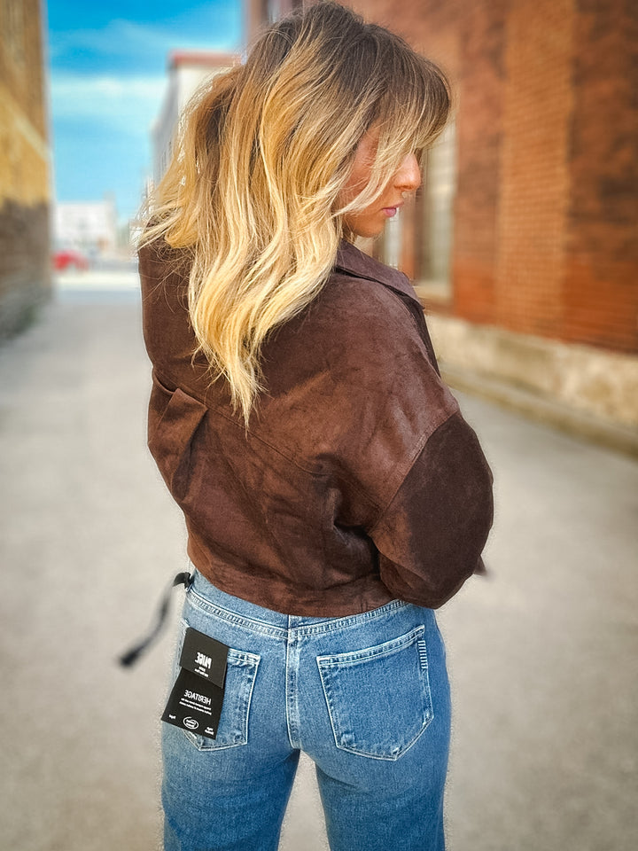 Z Supply All Day Cropped Suede Jacket