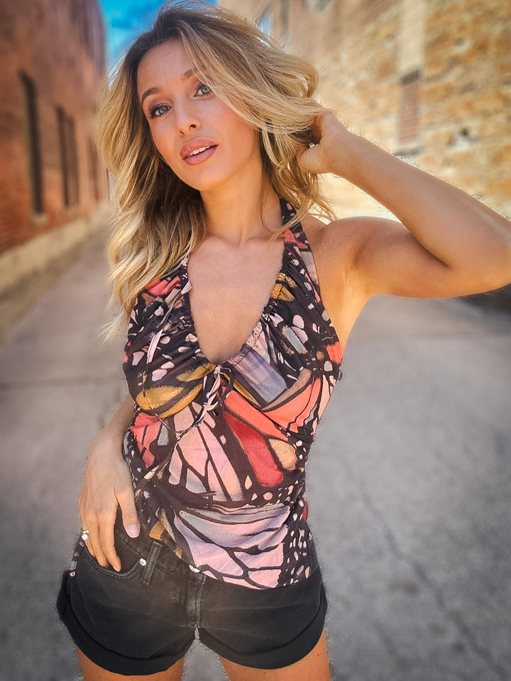 Free People Butterfly Effect Halter Top