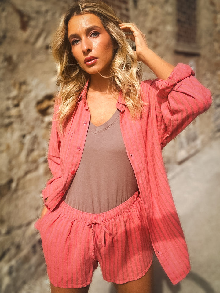 Z Supply The Perfect Striped Linen Button Up