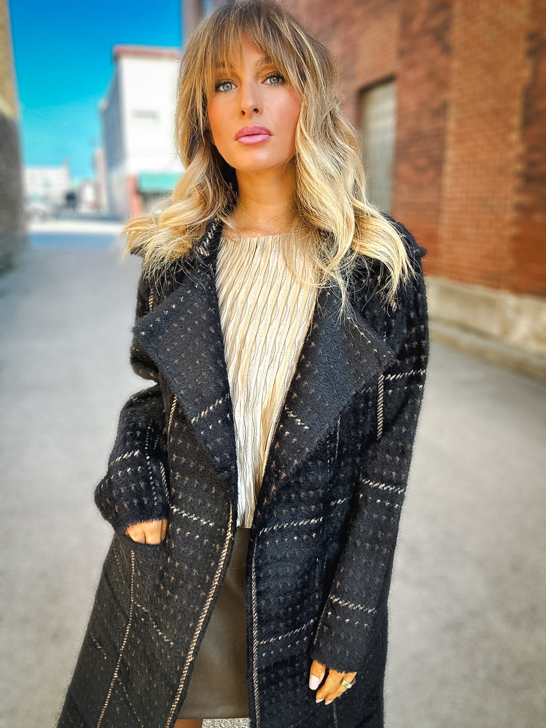 Sage the Label Marceau Houndstooth Coat