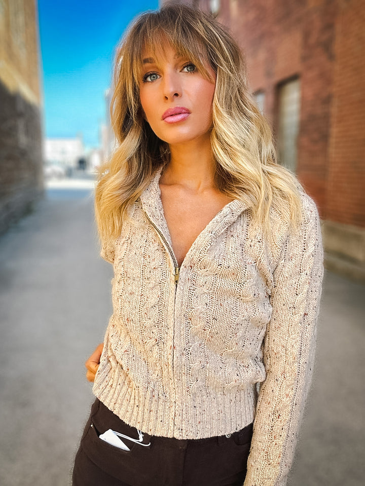 Sadie & Sage Effortless Cable Knit Cardigan