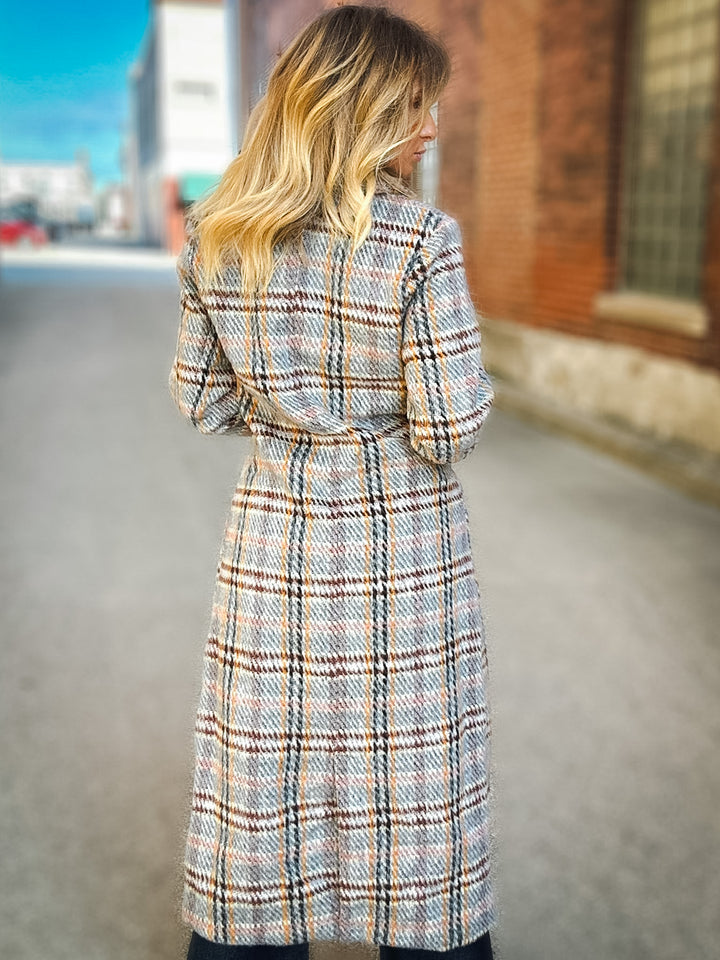 Sage the Label Flower Bed Plaid Coat