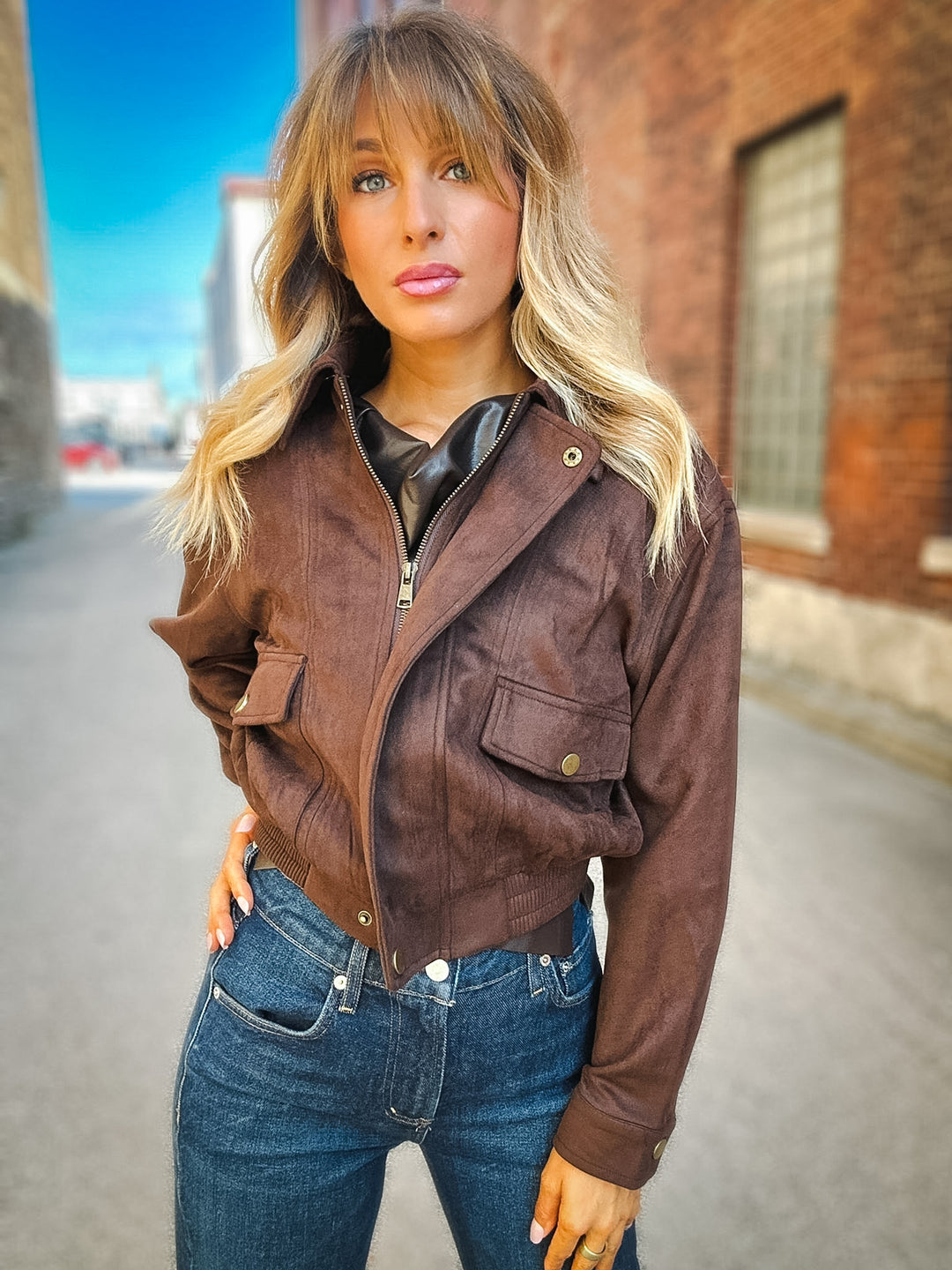 Sadie & Sage Risk Taker Faux Suede Jacket