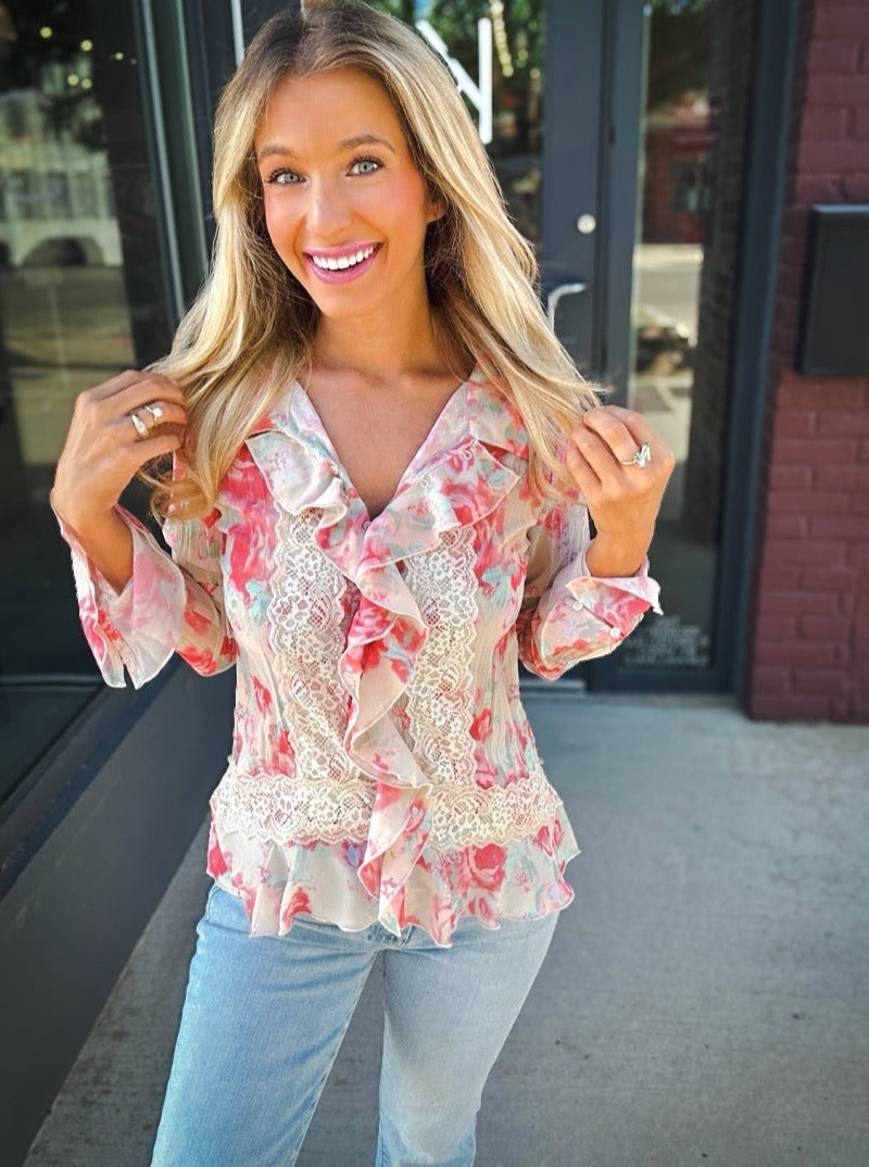 Free People Bad At Love Printed Blouse