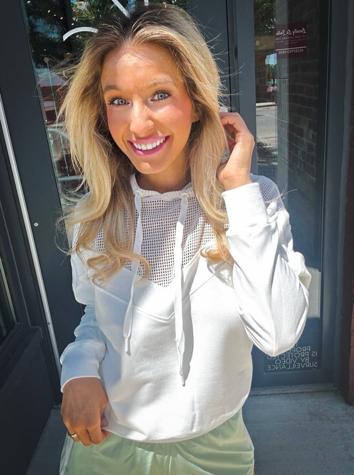 Thrive Societe Comforted Inset Mesh Hoodie