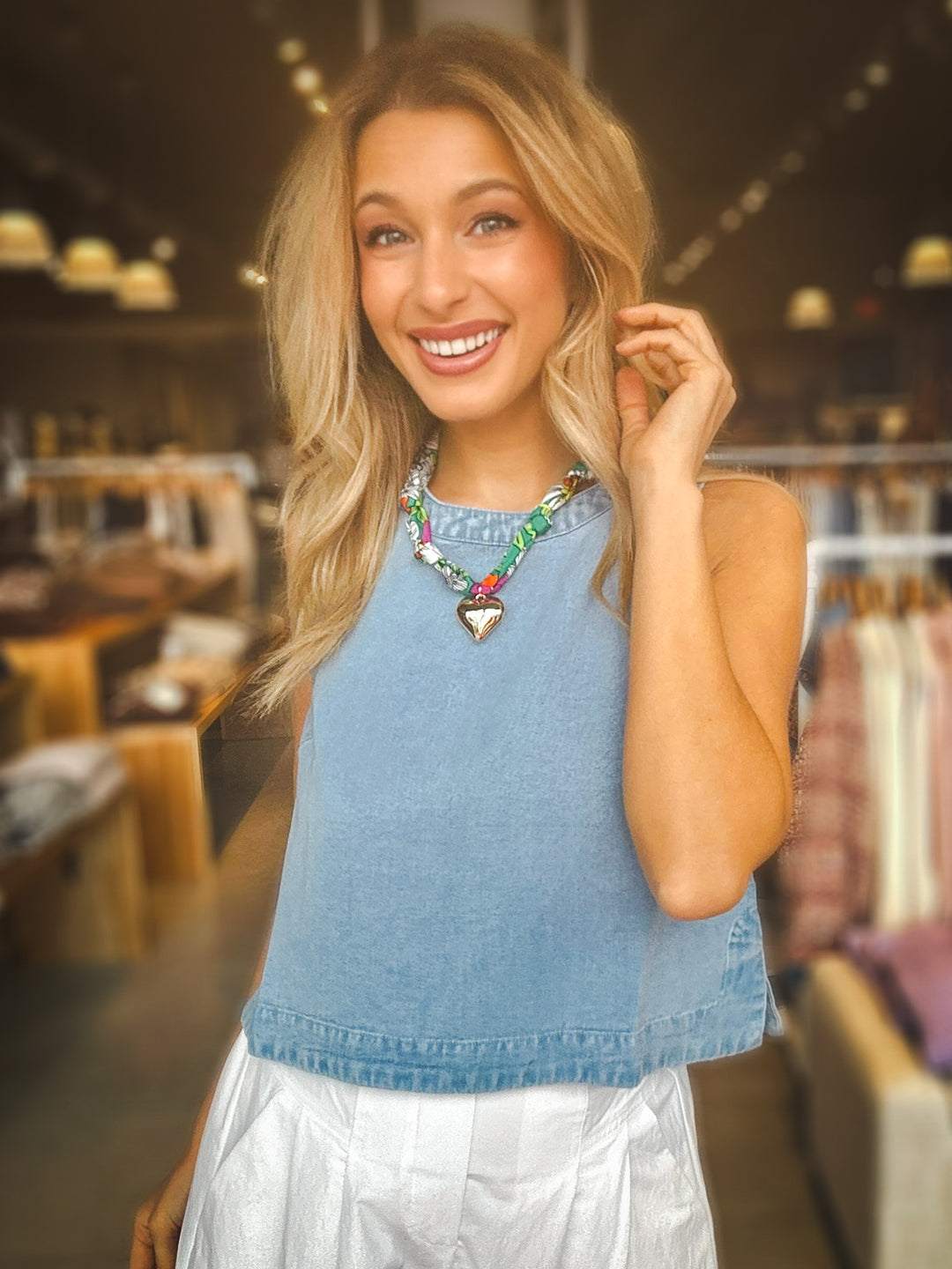 Saide & Sage It's Pouring Sleeveless Top