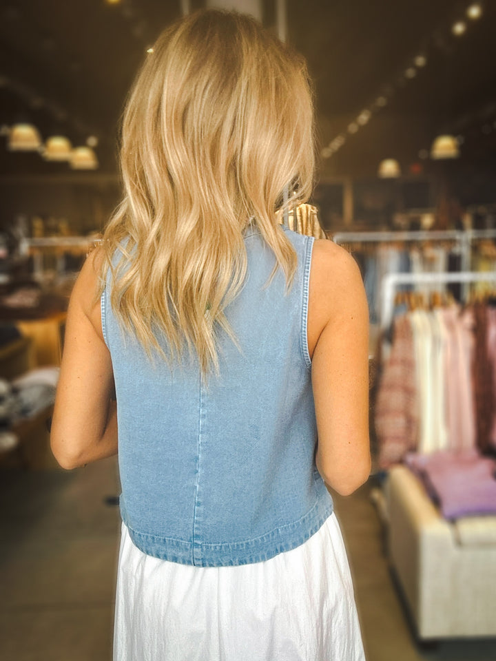 Saide & Sage It's Pouring Sleeveless Top