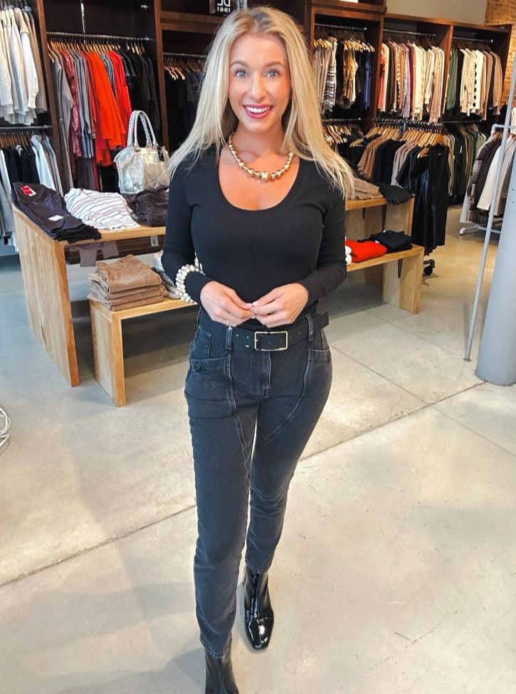 Free People Beacon Mid Rise Slim Crop