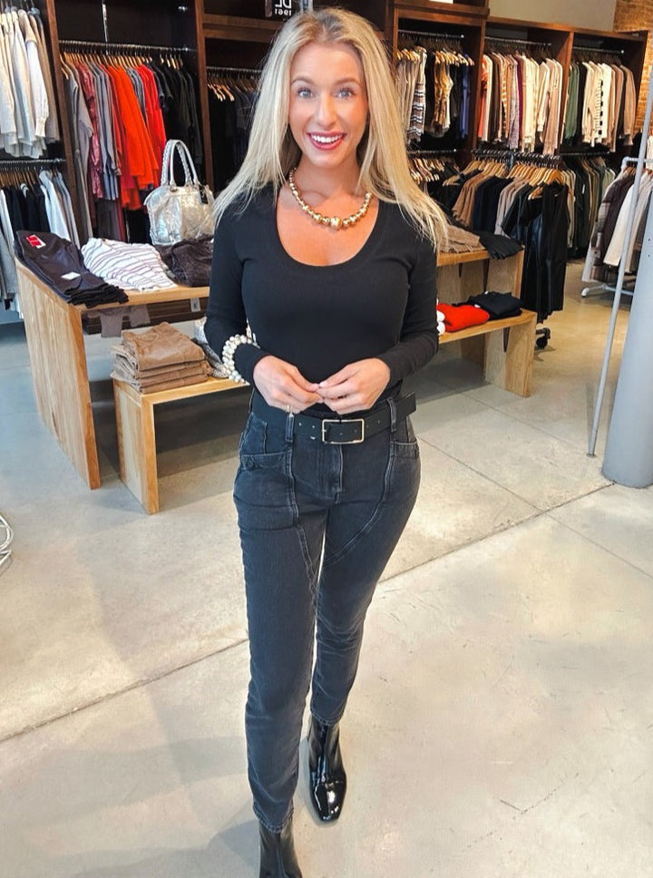 Free People Beacon Mid Rise Slim Crop