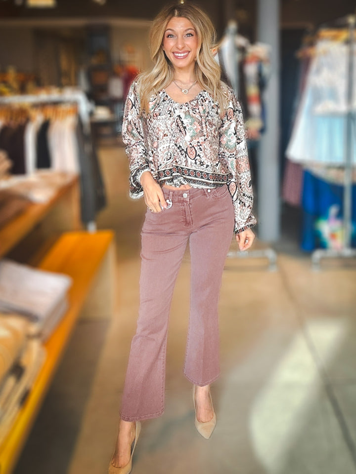 Dear John Jeanne Flare in Raisin