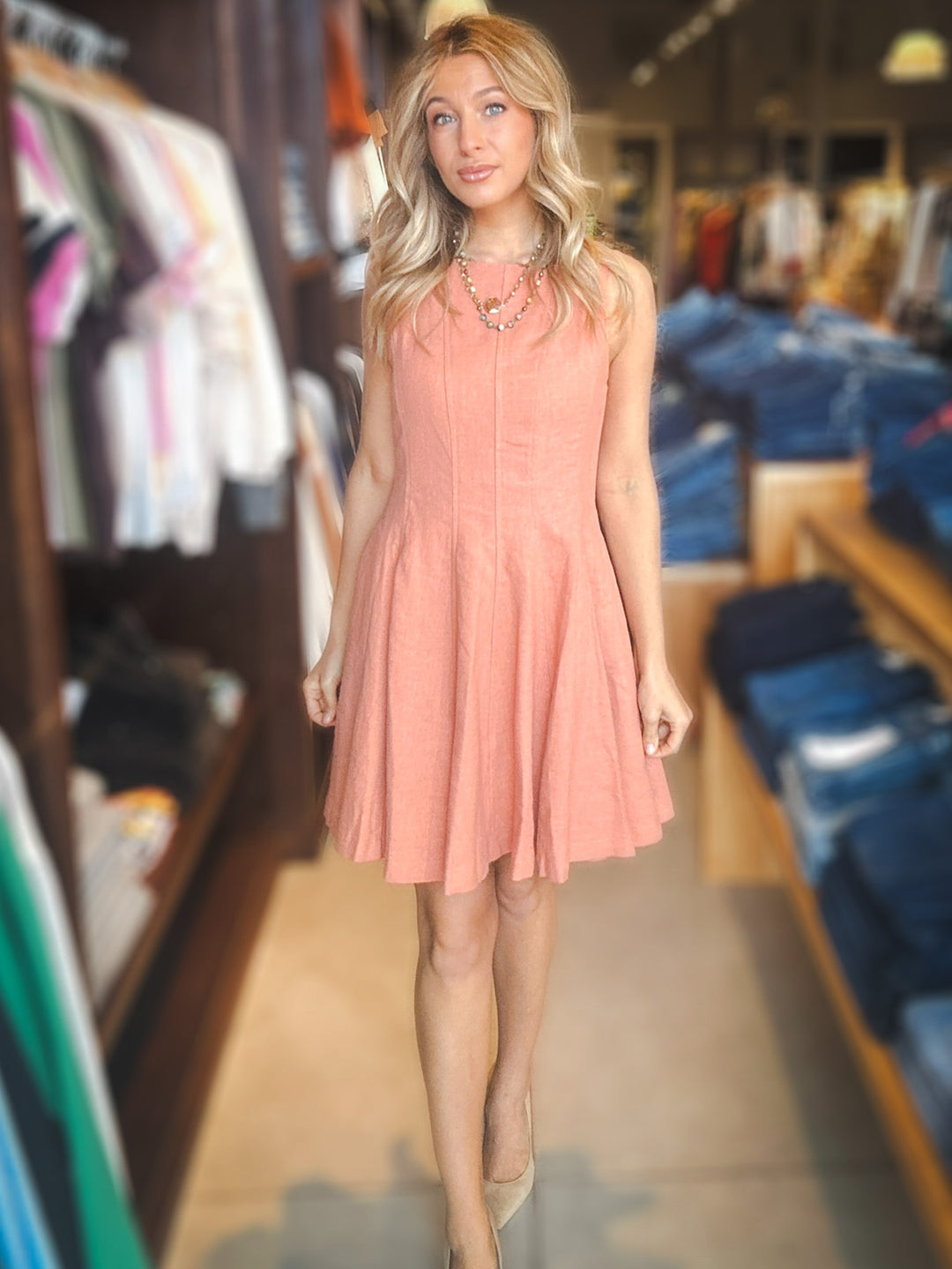 sage mini dress pink Victorian Garden Mini Dress - Light Sage, Pink and Orange