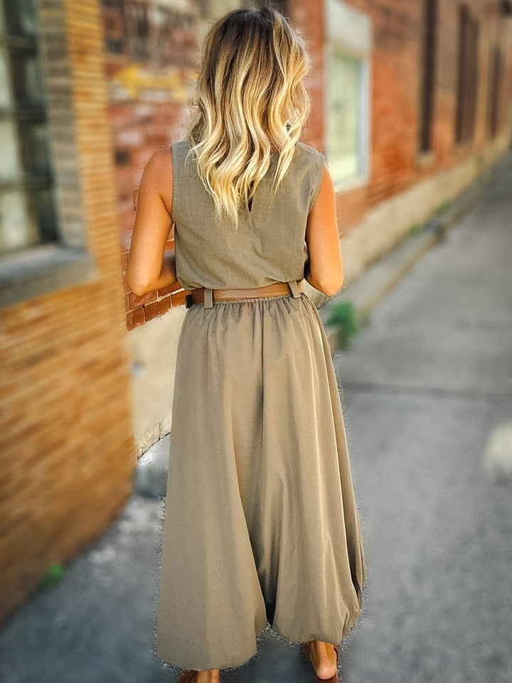 Sage the Label Village Belted Midi Skirt