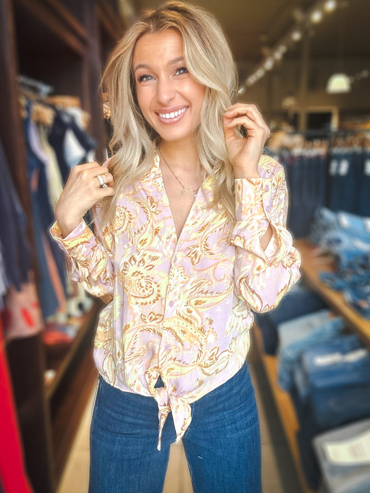 Sanctuary Lover Tie Front Blouse