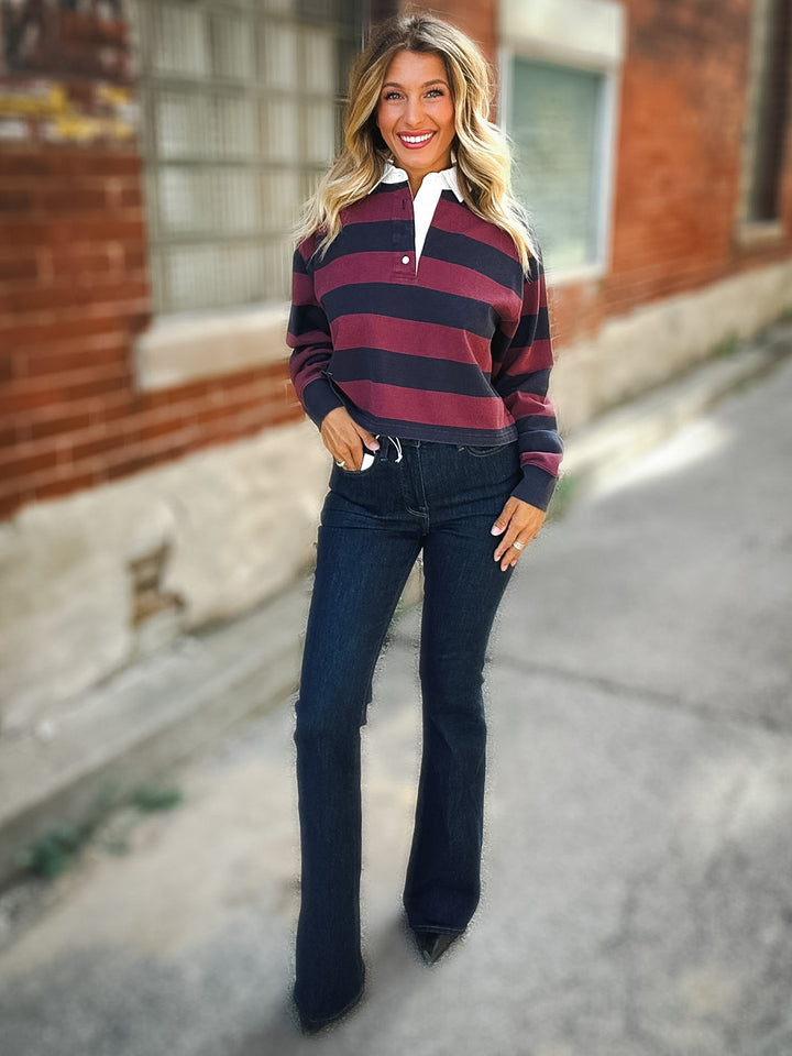 Good American The Cropped Rugby Polo