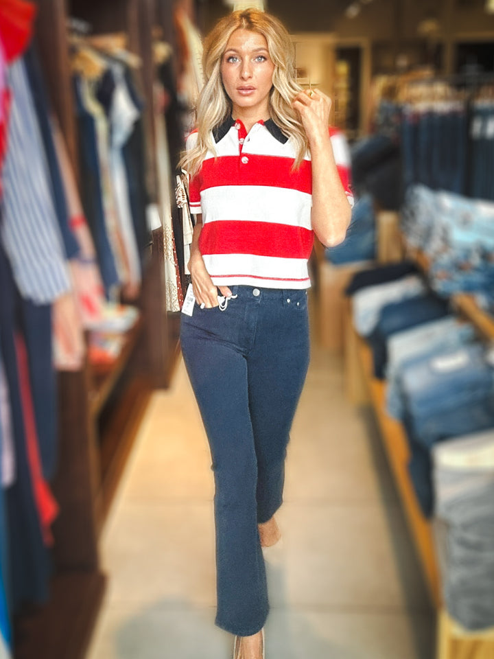 DL1961 Bridget Hight Rise Cropped Bootcut in Bright Navy