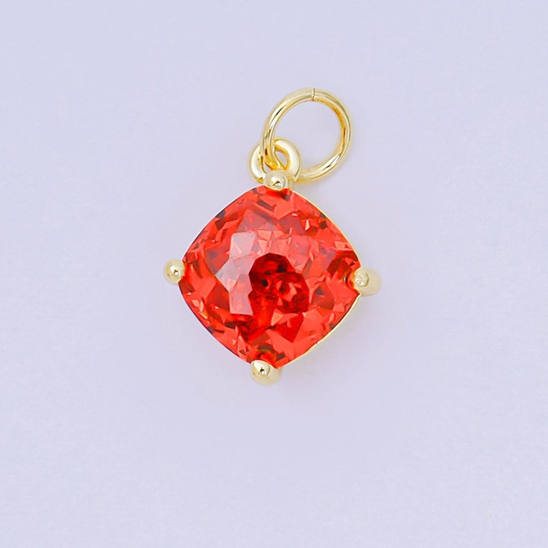 Square Birthstone Charm