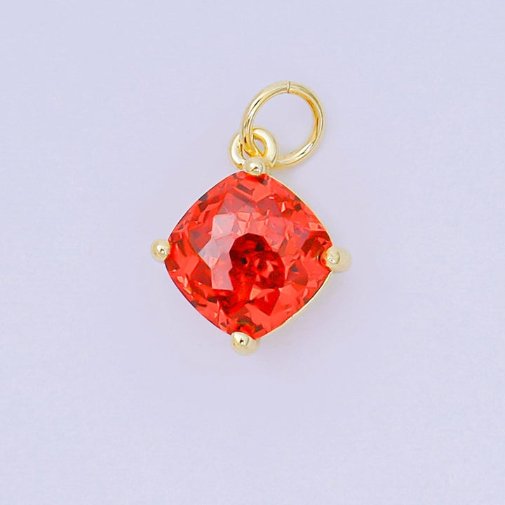 Square Birthstone Charm