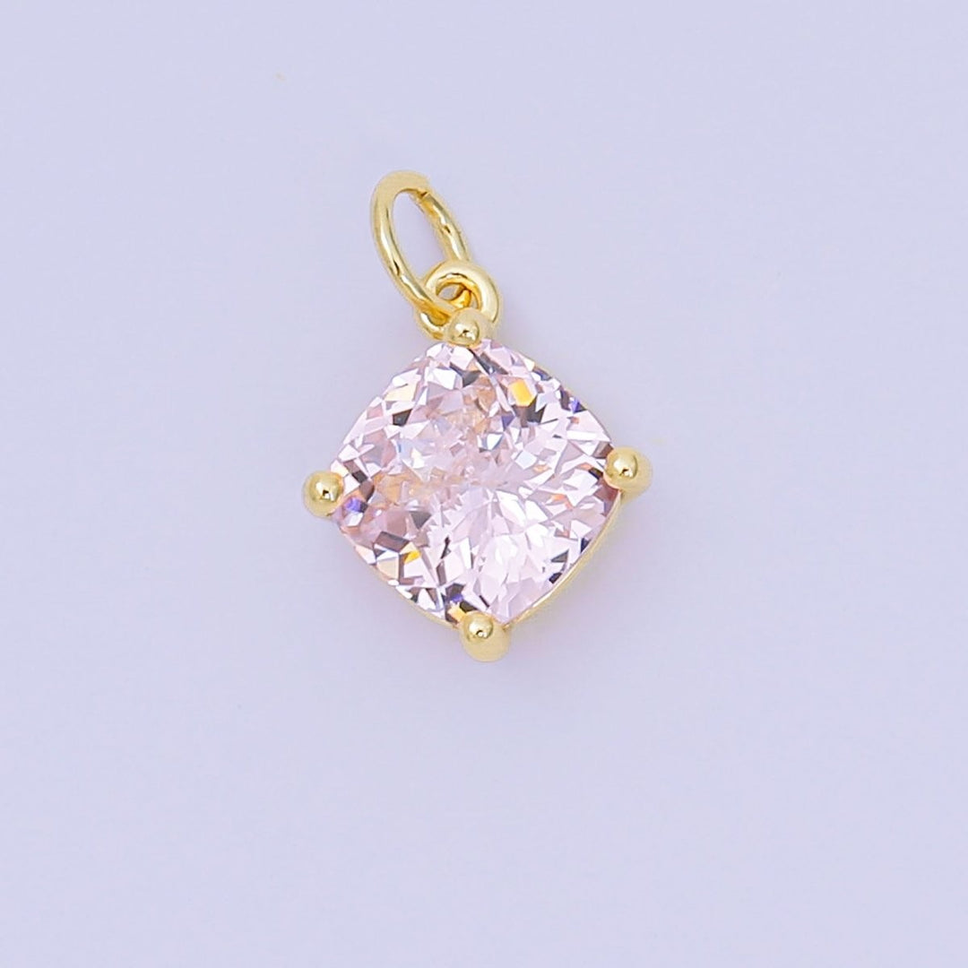 Square Birthstone Charm