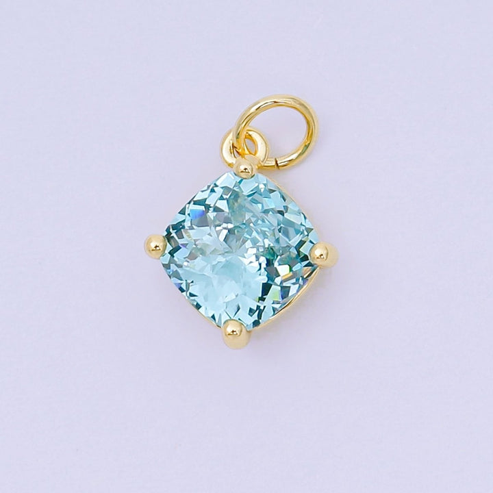 Square Birthstone Charm