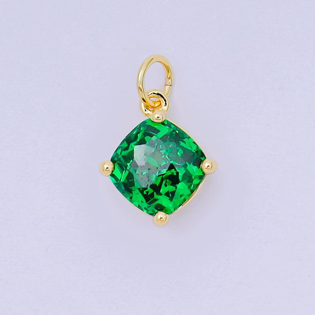 Square Birthstone Charm