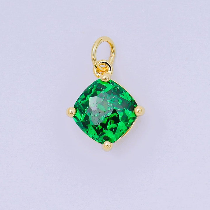 Square Birthstone Charm