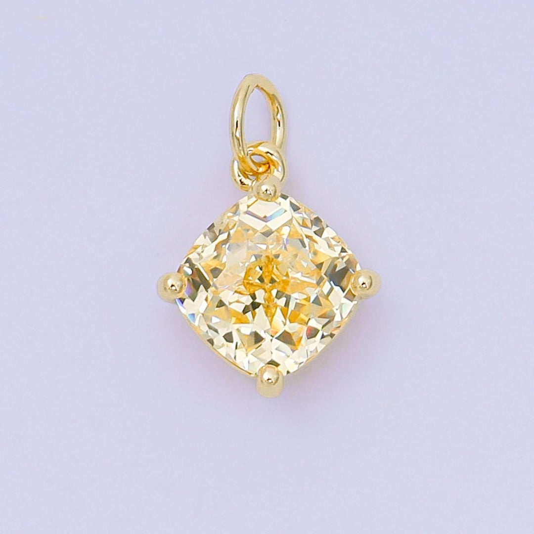 Square Birthstone Charm