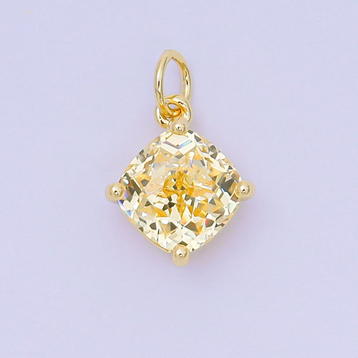 Square Birthstone Charm