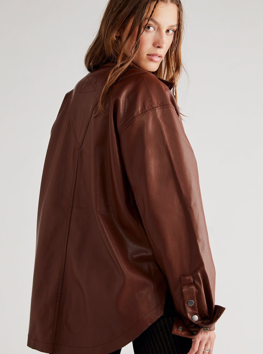 Free People Easy Rider Vegan Shacket