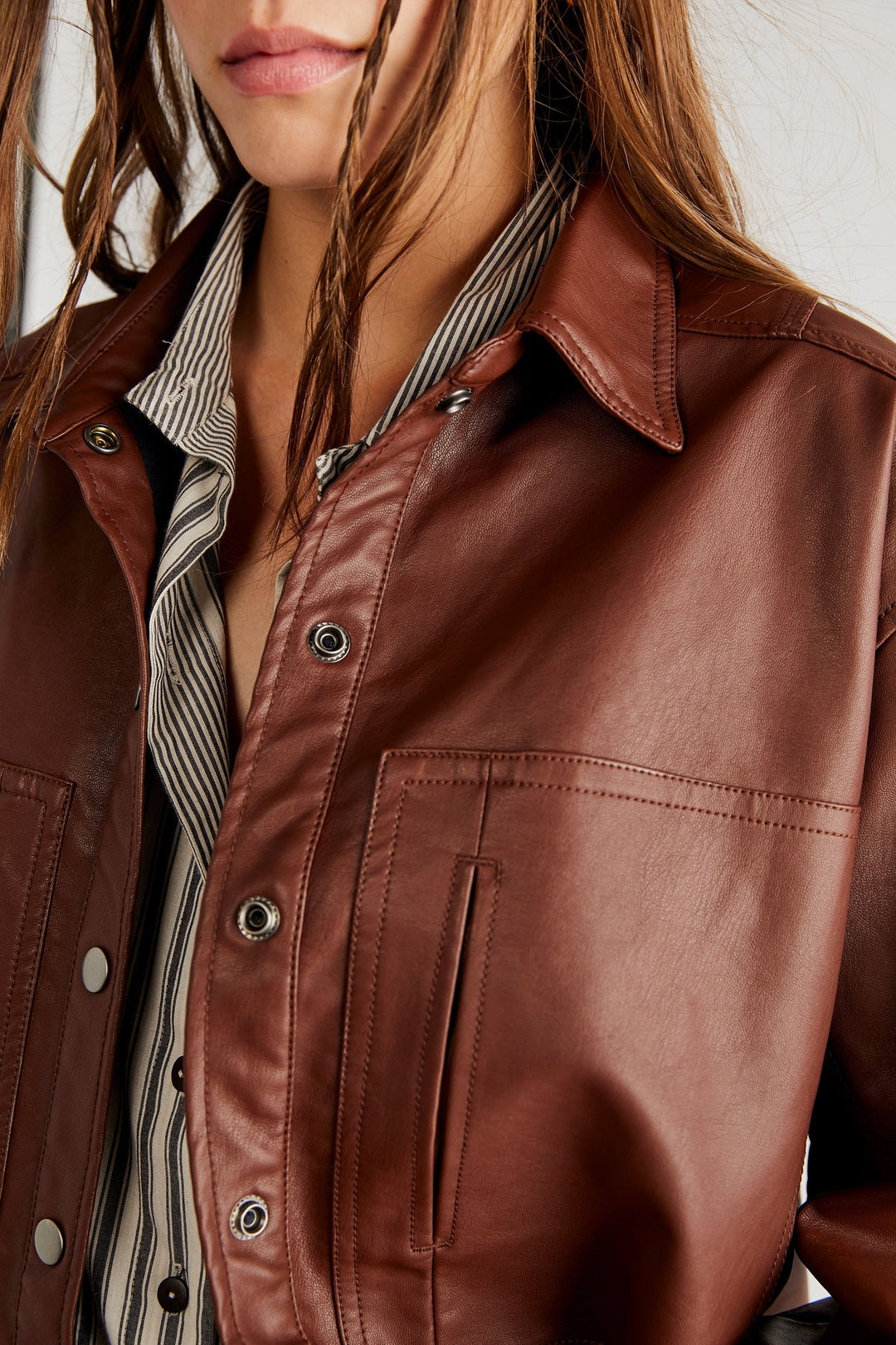 Free People Easy Rider Vegan Shacket