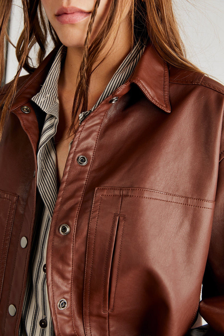 Free People Easy Rider Vegan Shacket