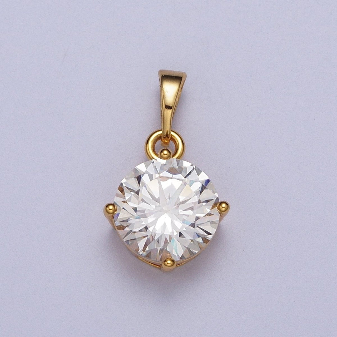 Round Single Crystal Charm