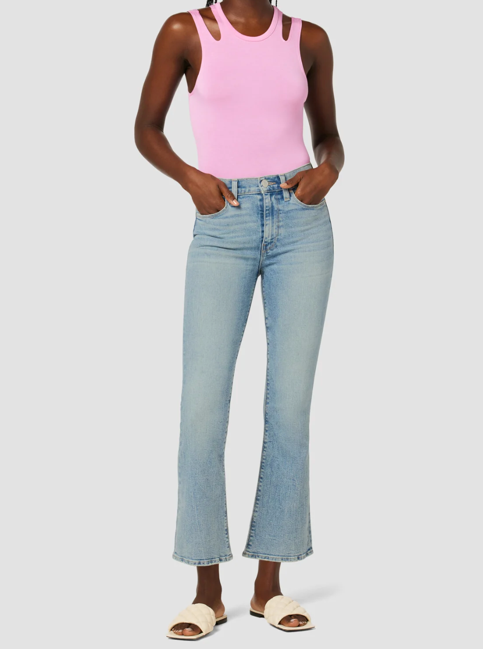 Hudson Barbara High-Rise Bootcut Crop Jean in Prism