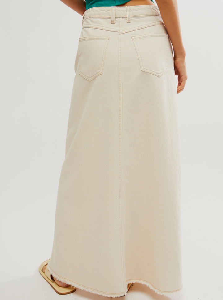 Free People Come As You Are Denim Maxi Skirt
